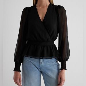 Elegant Black Wrap Top